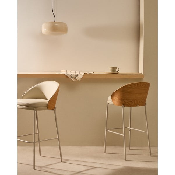 Béžová/ve světle přírodní barvě barová židle (výška sedáku 65 cm) Eamy – Kave Home-image-2