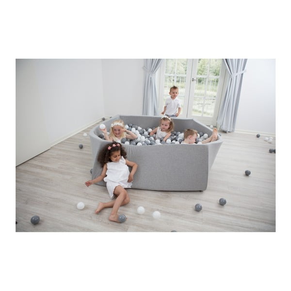 Šedý hranatý dětský bazének s 500 balónky Misioo, 110 x 50 cm-image-2