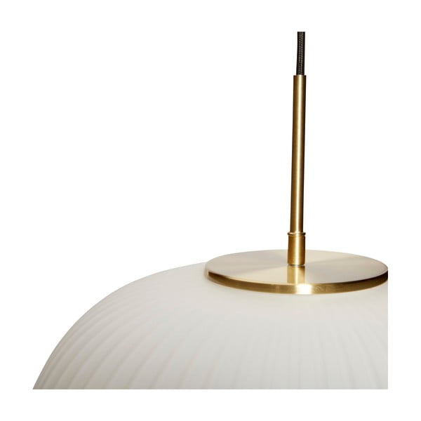 Bílé závěsné svítidlo se skleněným stínidlem ø 40 cm Serene – Hübsch-image-4