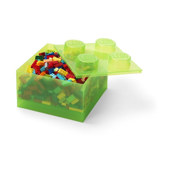 Zelený plastový dětský úložný box 25x25x18 cm – LEGO®