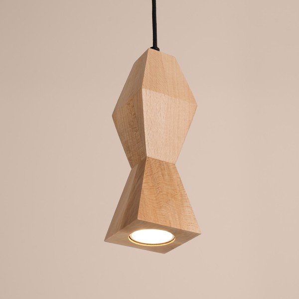 Závěsné svítidlo z bukového dřeva v přírodní barvě ø 8 cm Cubo – Sollux-image-3