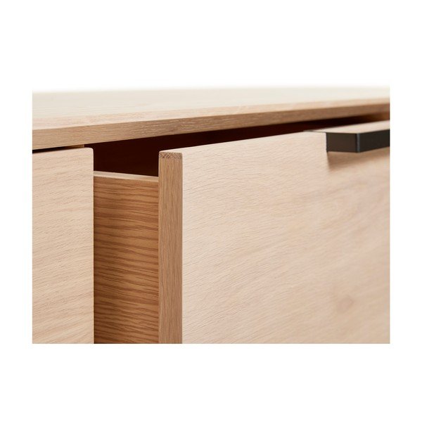 Nízká komoda z bílého dubového dřeva s 3 dvířky Unique Furniture Vivara-image-3