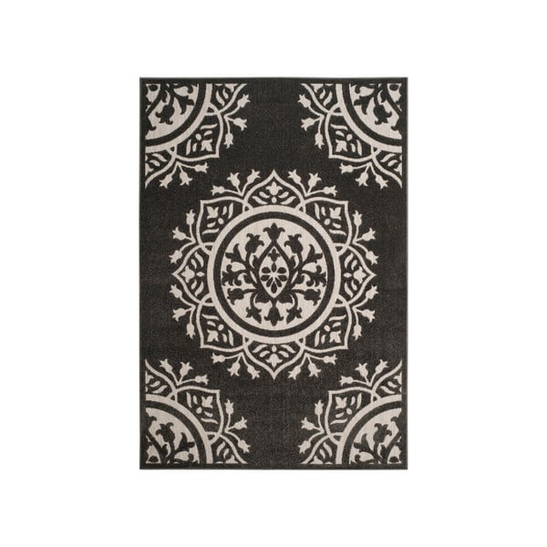 Černokrémový koberec vhodný do exteriéru Safavieh Delancy, 231 x 160 cm
