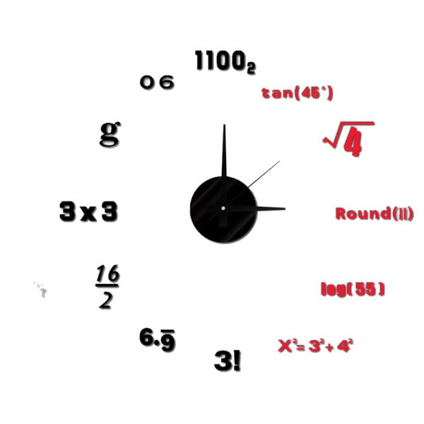 Nástěnné nalepovací hodiny Mauro Ferretti Math, ⌀ 50 cm