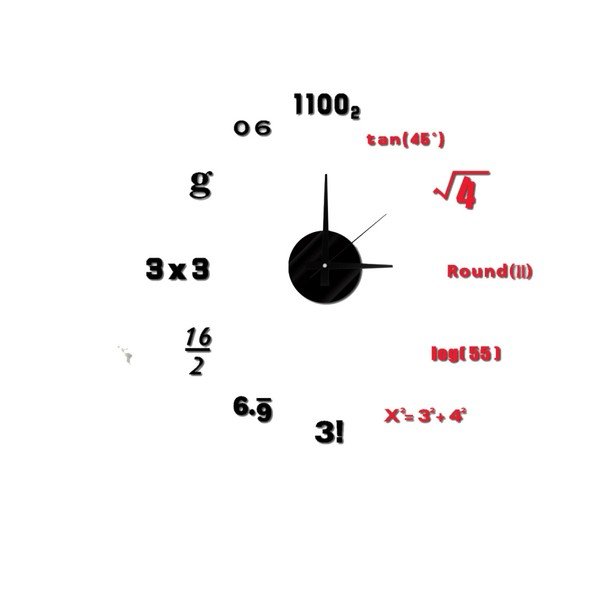 Nástěnné nalepovací hodiny Mauro Ferretti Math, ⌀ 50 cm