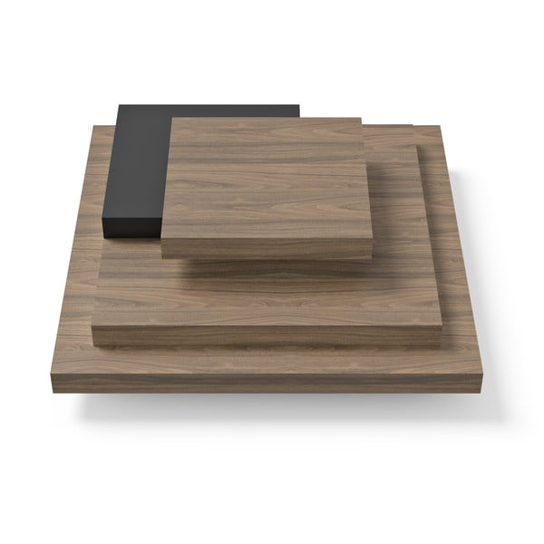 Konferenční stolek v dekoru ořechu v černo-přírodní barvě 110x110 cm Slate – TemaHome-image-3