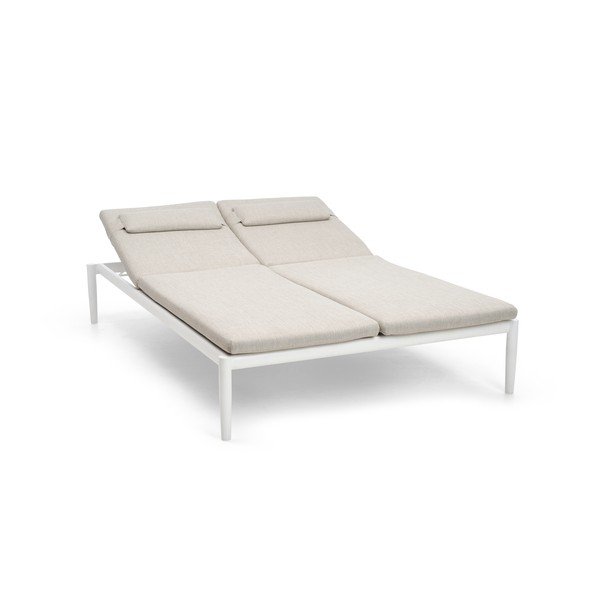 Krémové kovové zahradní lehátko Switch – Diphano-image-1