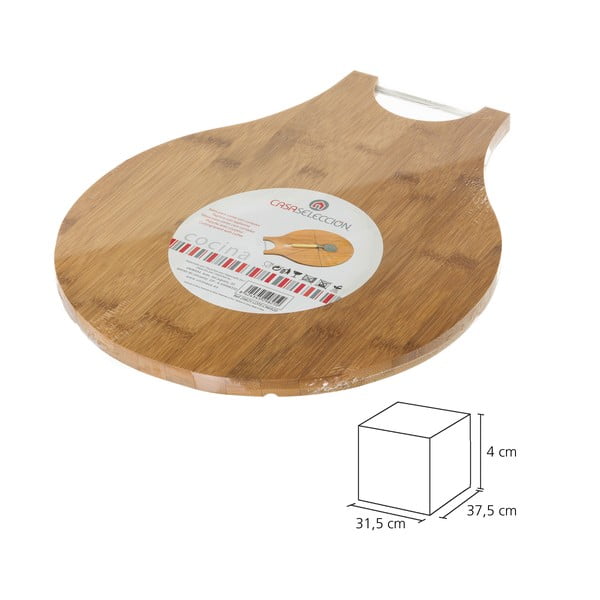 Set bambusového prkénka a kráječe na pizzu Casa Selección Cutter-image-4