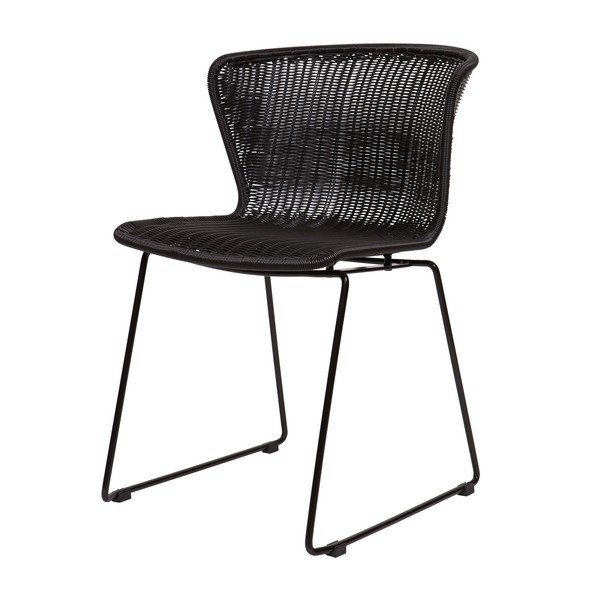 Černé z umělého ratanu zahradní židle v sadě 2 ks Wings – WOOOD