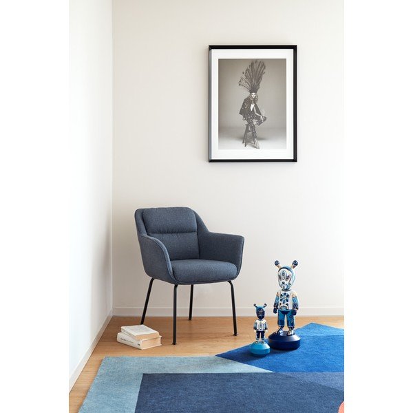 Modré čalouněné jídelní křeslo s područkami Sadira – Teulat-image-1