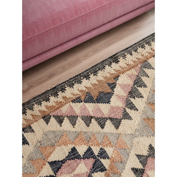 Šedý ručně tkaný jutový běhoun 80x200 cm Roya Parsa – Elle Decoration-image-4