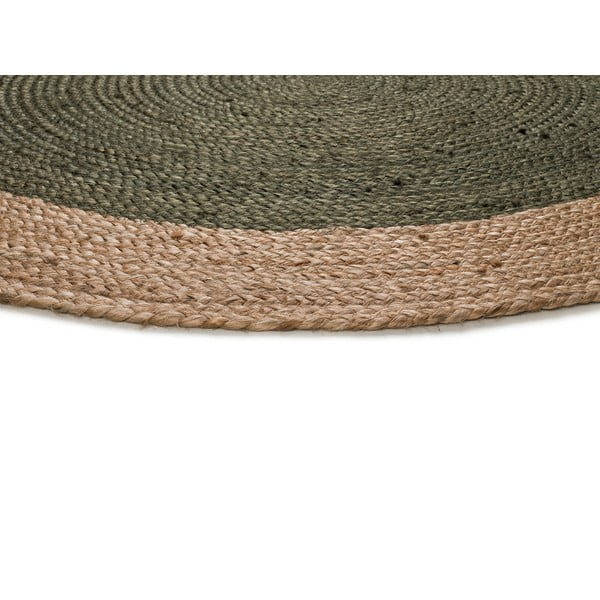 Zeleno-přírodní barvě kulatý koberec ø 90 cm Mahon – Universal-image-3
