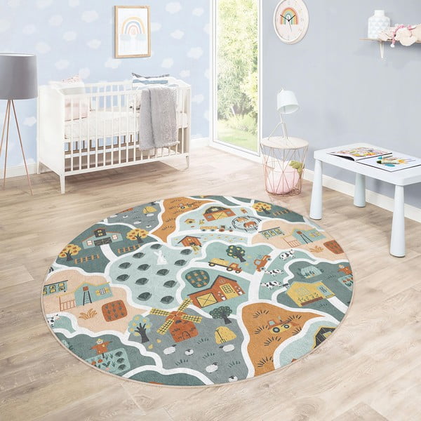 Pratelný dětský hrací koberec ø80 cm Farmer's Life – Mila Home-image-3
