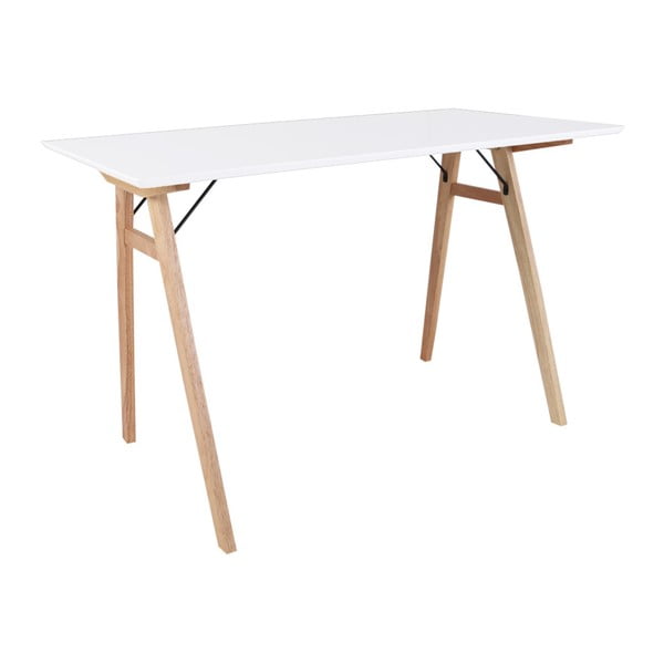 Bílý stůl s hnědýma nohama House Nordic Vojens Desk, délka 120 cm