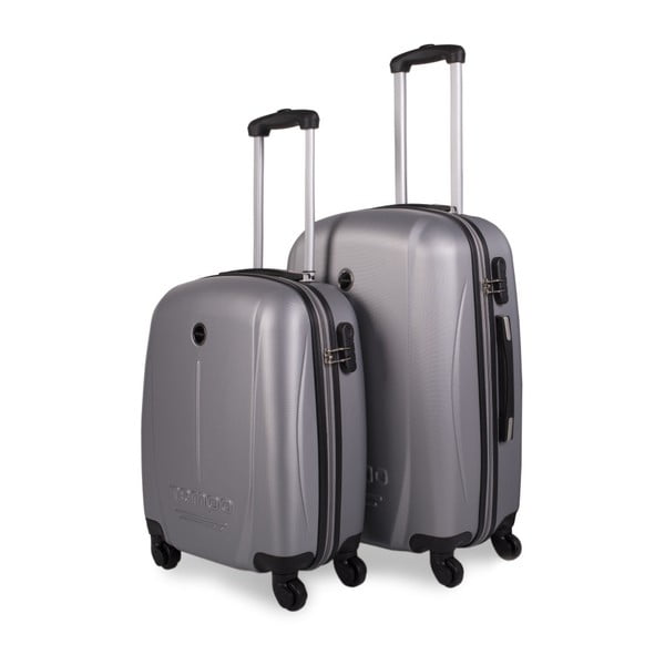 Sada 2 světle šedých cestovních kufrů na kolečkách Arsamar Collins