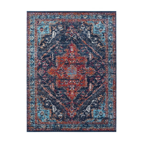 Tmavě modro-červený koberec Nouristan Azrow, 80 x 150 cm