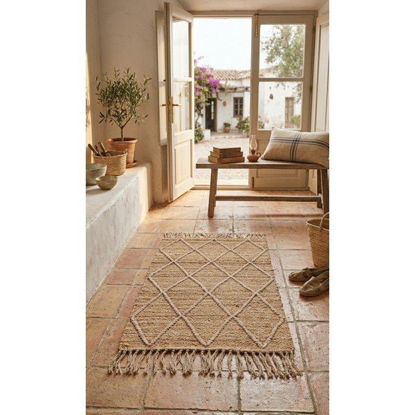 Ručně tkaný jutový koberec v přírodní barvě 60x90 cm Shaila – Yes Everyday-image-1