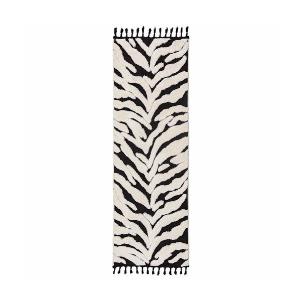 Černobílý běhoun 80x300 cm Esra Zebra – Flair Rugs