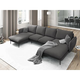 Tmavě šedá pohovka do "U" Cosmopolitan Design Vienna