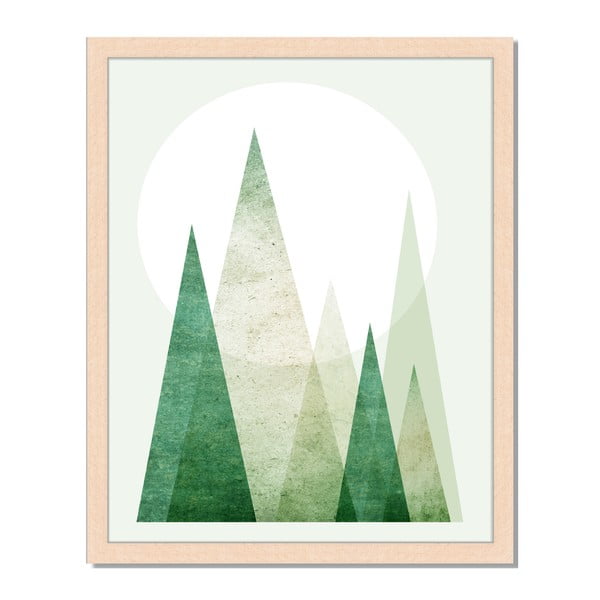 Obraz v rámu Liv Corday Scandi Green Mountains, 40 x 50 cm