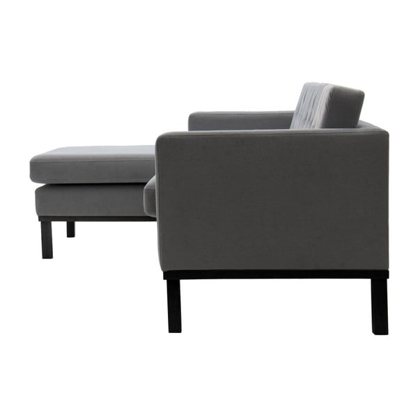 Světle šedá pohovka s černými nohami Vivonita Johan, levý roh-image-4