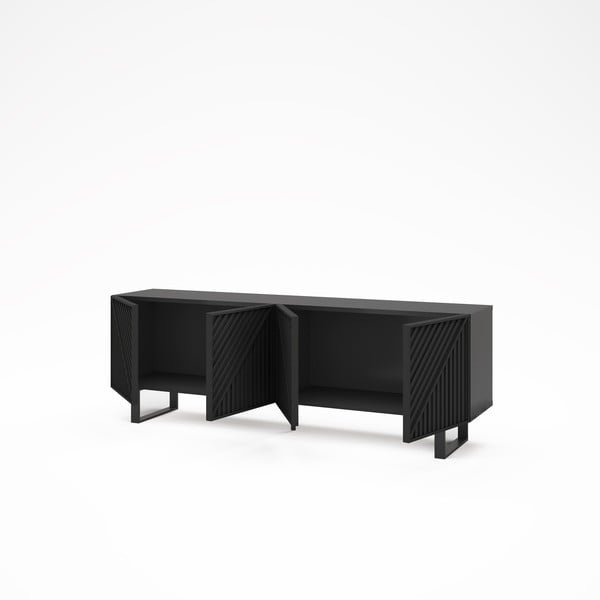 Černý TV stolek 161x55x35 cm Peta – Marckeric-image-2