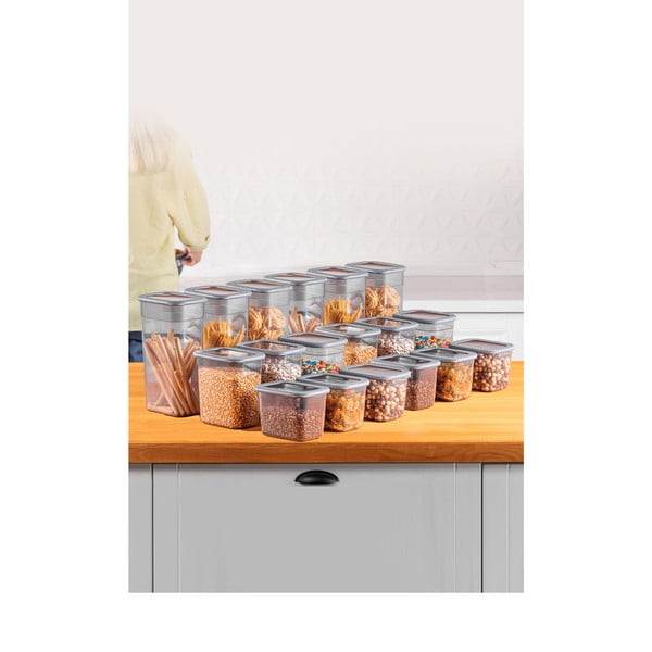 Plastové dózy v sadě 18 ks na potraviny Fresco – Hermia-image-2