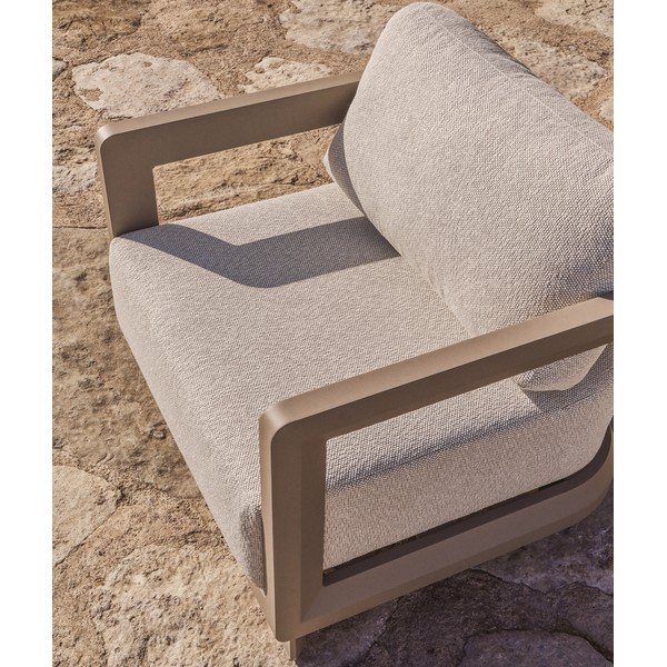 Krémové/taupe polstrované zahradní křeslo Nerano – Kave Home-image-4
