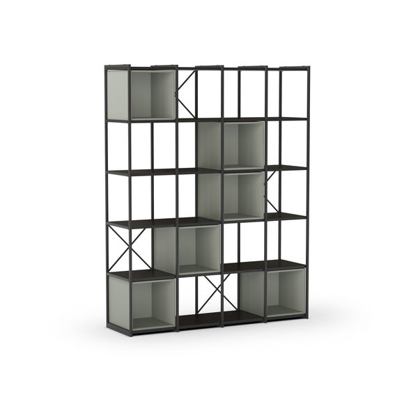 Zeleno-černá knihovna 140x179 cm Anya – Marckeric-image-3