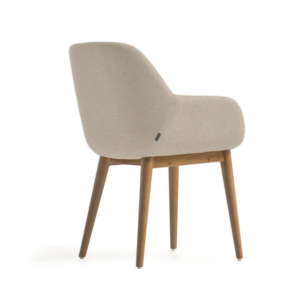 Béžové čalouněné jídelní křeslo s područkami Konna – Kave Home-image-4