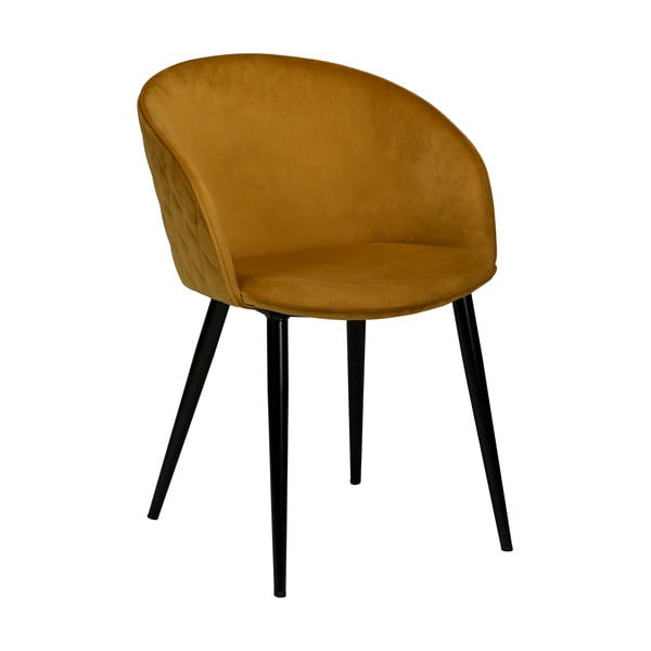 Sametová jídelní židle v hořčicové barvě Dual – DAN-FORM Denmark