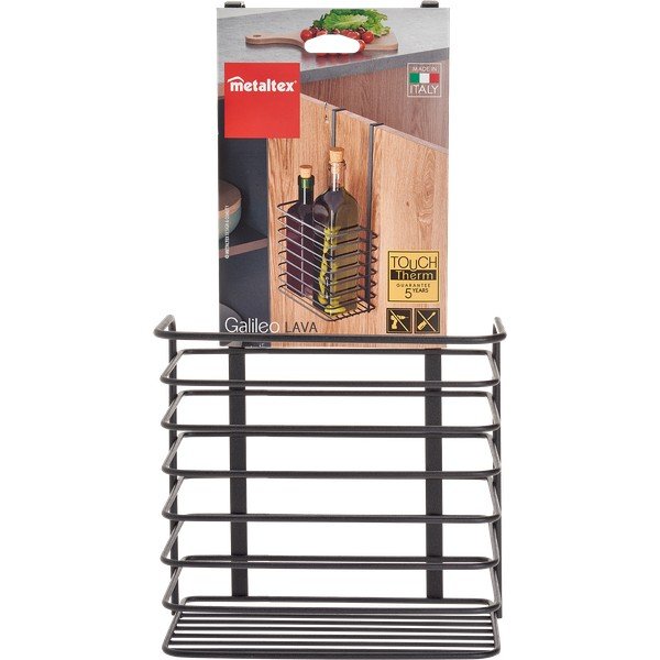 Černá kovová závěsná kuchyňská police Metaltex Galileo Lava Tall-image-2