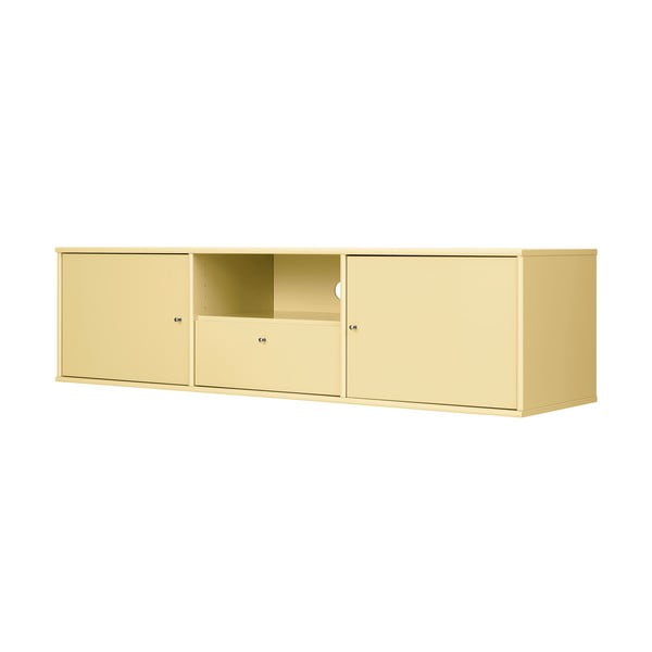 Světle žlutý TV stolek 161x42 cm Mistral – Hammel Furniture-image-1