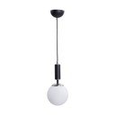 Černo-bílé závěsné svítidlo se skleněným stínidlem ø 15 cm Hector – Squid Lighting