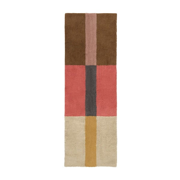 Ručně tkaný vlněný běhoun 80x230 cm Chroma Spiced Coral – Lorena Canals