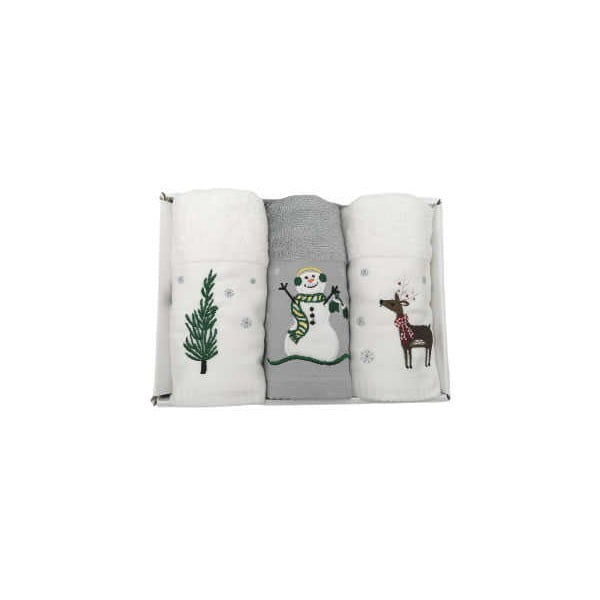 Sada 3 bavlněných ručníků s vánočním motivem Armada Merry, 45 x 70 cm