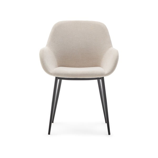 Krémové čalouněné jídelní křeslo Konna – Kave Home-image-3
