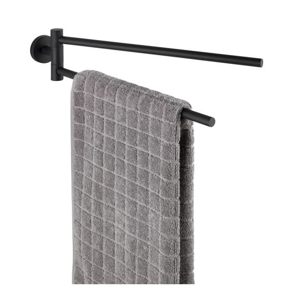 Matně černý nástěnný držák na ručníky z nerezové oceli Bosio – Wenko-image-2
