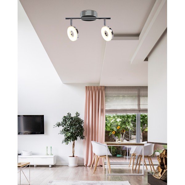 LED stropní svítidlo v leskle stříbrné barvě 27x16 cm Thema – Candellux Lighting-image-1