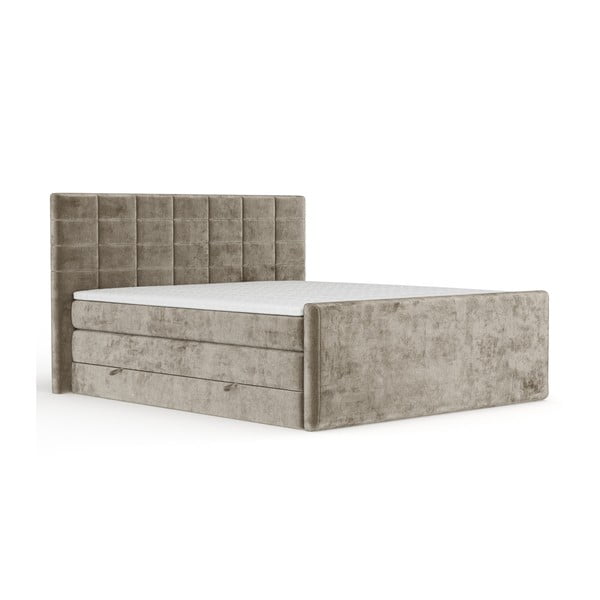 Světle hnědá boxspring postel s úložným prostorem 140x200 cm Ava – Maison de Rêve