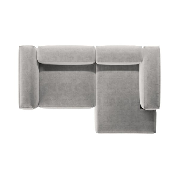 Světle šedá rohová pohovka (pravý roh/s lenoškou) Bergamo – Cosmopolitan Design-image-3