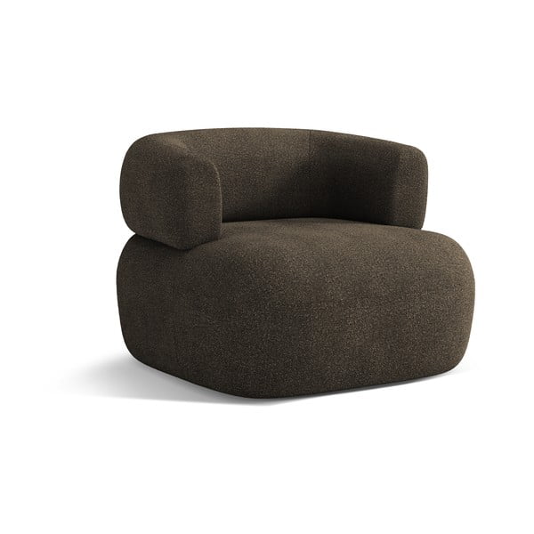 Hnědé křeslo z textilie bouclé Jenny – Micadoni Home