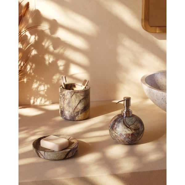 Mramorový dávkovač mýdla v přírodní barvě 200 ml Spalsh – Kave Home-image-2