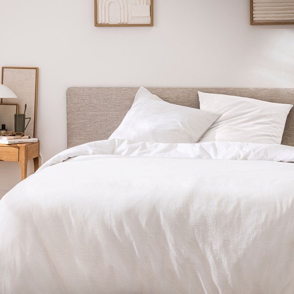 Bílé 3dílné bavlněné povlečení na dvoulůžko/prodloužené 240x220 cm Meline – douceur d'intérieur-image-1