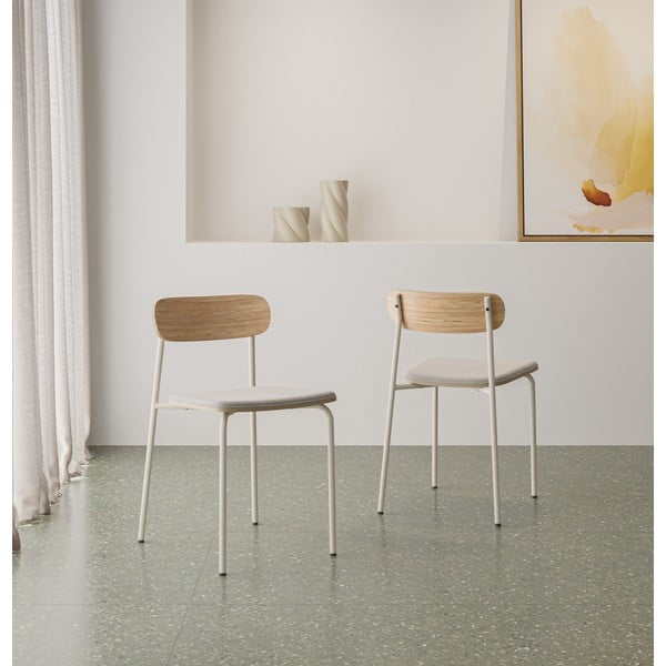 Jídelní židle v sadě 2 ks v béžovo-přírodní barvě Adriana – Marckeric-image-1