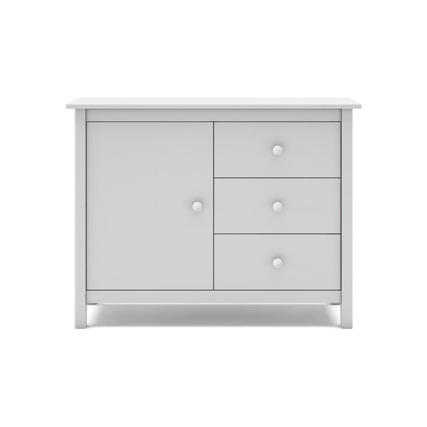 Bílá nízká dětská komoda z borovicového dřeva 90x80 cm Max – Marckeric-image-2