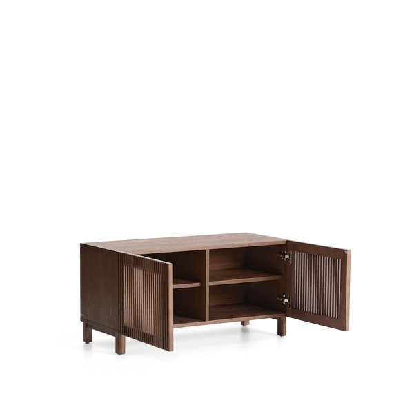 Tmavě hnědý botník v dekoru jasanu 98x50x43 cm Beyla – Kave Home-image-3