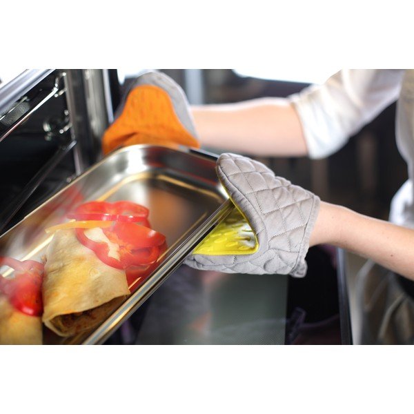 Žluto-šedá bavlněná chňapka se silikonem Vialli Design-image-1