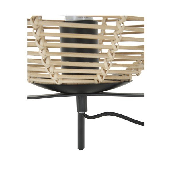 Černá stolní lampa s ratanovým stínidlem Westwing Collection Wasa, výška 38 cm-image-3