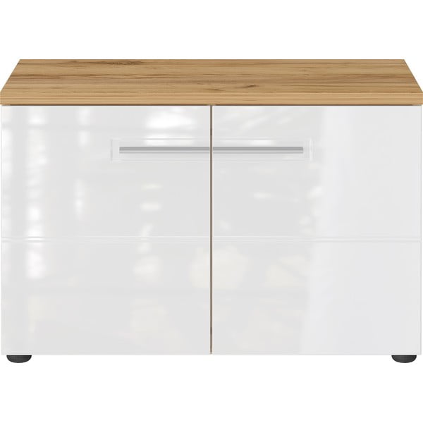 Bílý přírodní botník v dekoru dubu s lavicí Aledo – Germania-image-2